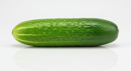 Fresh Green Cucumber Isolated on White Background Studio Shot.