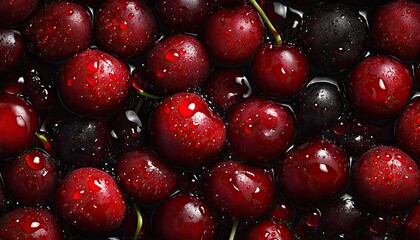 Close-up of wet cherries (3)