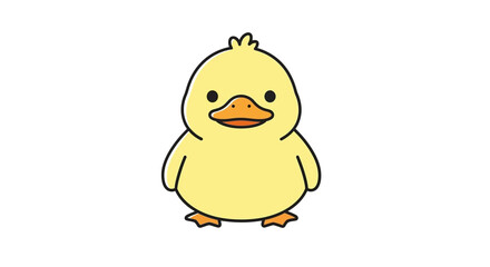 Adorable yellow duckling illustration for children's content and educational resources
