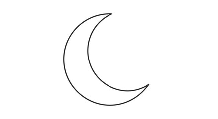 Minimalist Crescent Moon Illustration in Black and White for Graphic Design Projects © Anisah