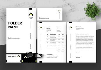 Green Black Stationery