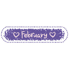 Cute Monthly Label Design for February