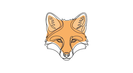 Elegant continuous line drawing of a fox face conveying simplicity and nature connection