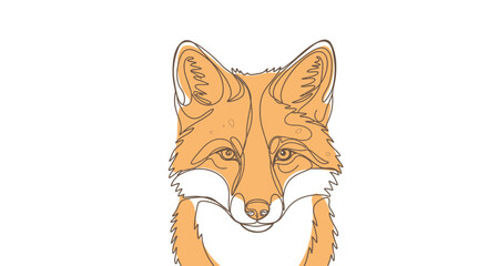 Elegant fox portrait illustration in continuous line art style, featuring a clean and modern