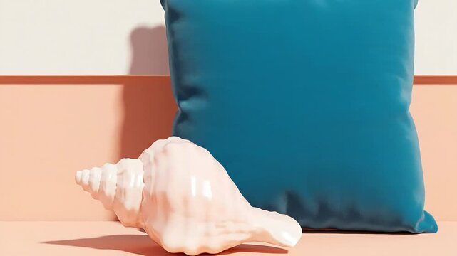 Shell sea still life vibrant colors summer decor and seashell nautical theme coastal marine life in a modern minimalist studio setting