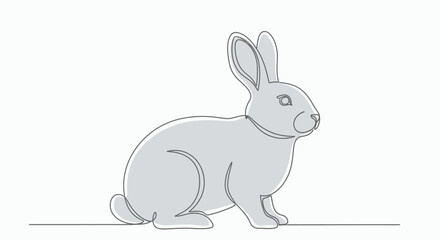 Elegant continuous line drawing of a rabbit graceful simplicity minimalist art style design