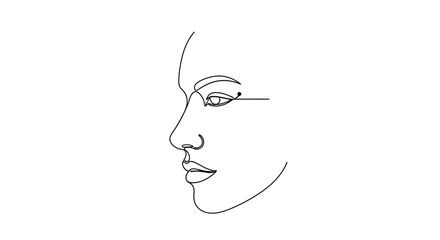 Elegant single line drawing capturing the essence of female beauty and minimalism