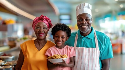 Joyful Grandparents Treating Their Grandchildren to Delicious and Playful Theme Park Snacks Creating Lasting Memories of Togetherness and Happiness