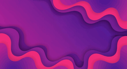 Abstract pink and purple gradient background with fluid wavy shapes creating depth for