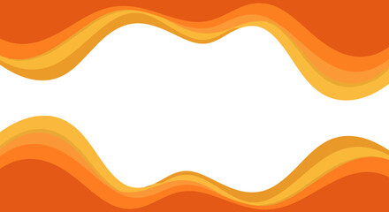 Abstract orange and yellow wavy background with a blank white space frame for graphics