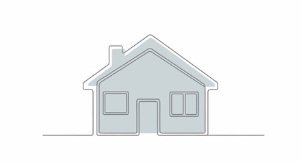 Minimalist single line drawing of a house illustration perfect for real estate concepts