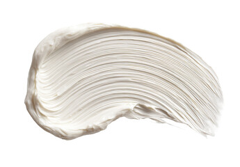 Creamy, textured, white substance smudged, like a paint stroke