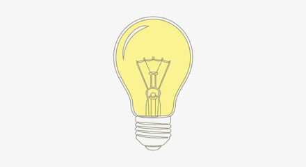 Stylized light bulb illustration against a clean white backdrop emphasizing creative concept