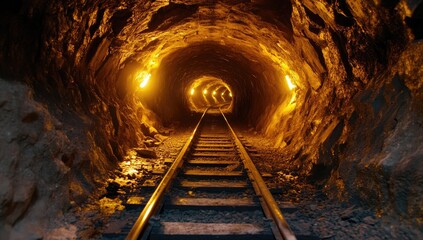 Inner earth tunnel, lit track