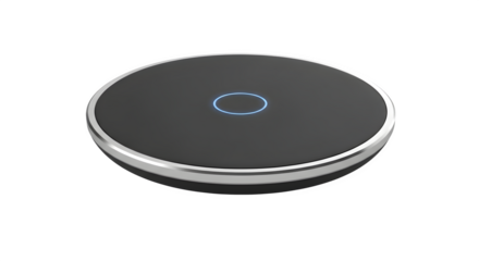 Wireless charger pad isolated on transparent background, a convenient and modern way to power up your devices without the hassle of cables