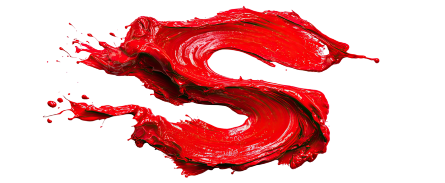 Red liquid letter S - Powered by Adobe