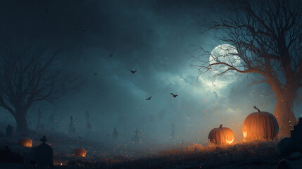 halloween night scene