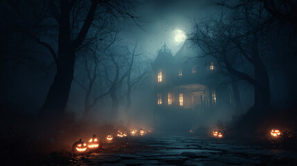 Scary halloween scene