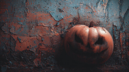 Halloween backdrop with pumpkin