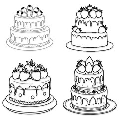 cake white and balack vector desgine