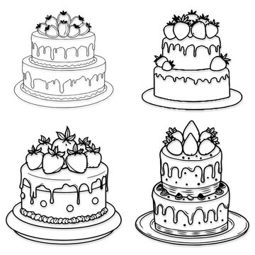 cake white and balack vector desgine