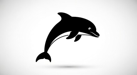 Fototapeta premium Dolphin silhouette jumping isolated