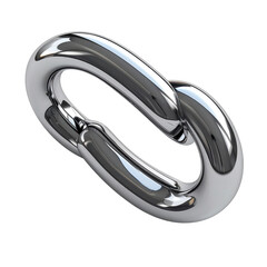 Polished, metallic, and reflective chain link showcases a sophisticated, gleaming appearance against a stark black background.