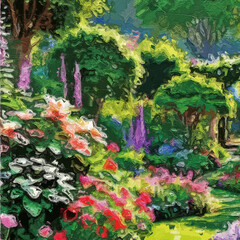 Various oil paintings, flowers, roses, peonies, scenic villages, houses, chrysanthemums, forests, waterfalls