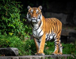 Fototapeta premium Tiger portrait in natural habitat