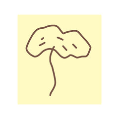 yellow color of a mushroom on white