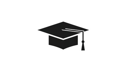 Graduation cap silhouette symbol education concept