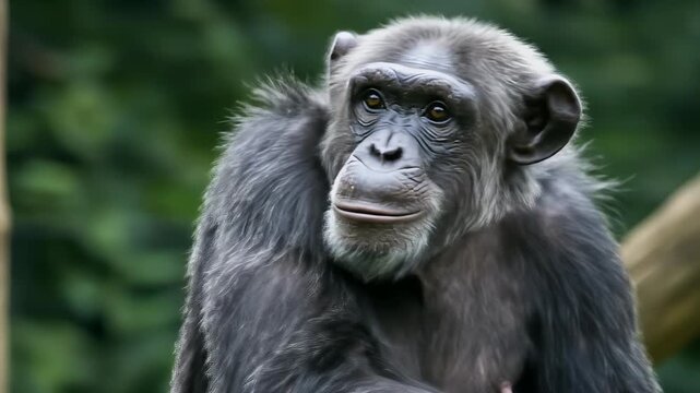 Chimpanzee Portraits - Captivating Close-Ups of Intelligent Primates in Natural Habitat.