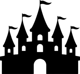 Gothic castle silhouette vector illustration