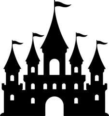 Fototapeta premium Gothic castle silhouette vector illustration