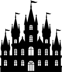 Fototapeta premium Gothic castle silhouette vector illustration