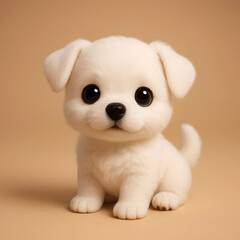 dog color, puppy on white background