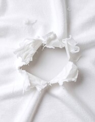 Ripped white t-shirt fabric