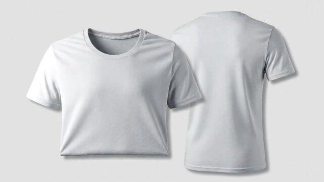 blank white t-shirt front and back views mockup template