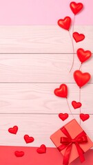 Romantic Valentine's Day gift with hearts