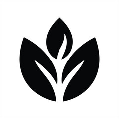 Healthy food vector silhouette line art logo design concept illustration