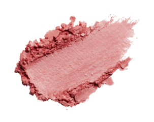 Pink blush powder swatch, textured