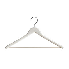 White hanger with silver hook on a black backdrop