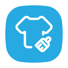 Theme app line icon in flat blue rounded square, symbolizing customization and design