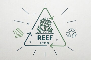 Conceptual illustration of a reef inside recycle icon