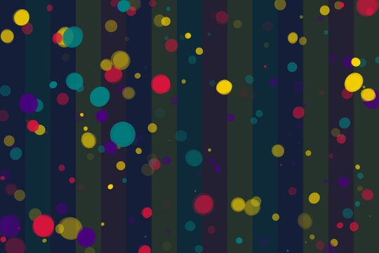 Colorful Overlapping Circles on Dark Striped Backdrop Abstract Pattern
