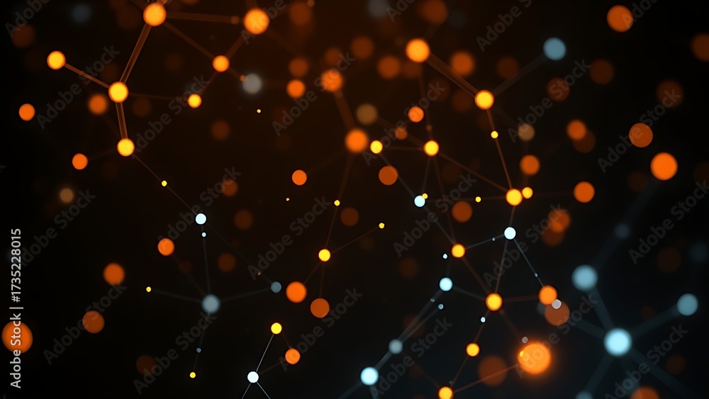 Wall mural an abstract network of glowing nodes and connections, creating a futuristic visual effect.