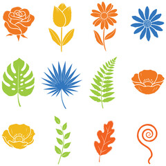 Botanical vector art: charming assortment of floral elements for design needs