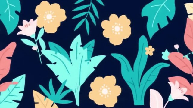 Japanese Garden Elegance &mdash; Flat Vector Floral Aesthetic