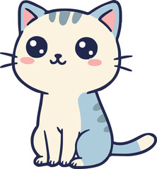 cute and adorable sitting cat vector