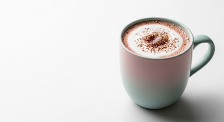 Obraz premium A close up of a mug filled with hot chocolate and topped with whipped cream and chocolate sprinkles